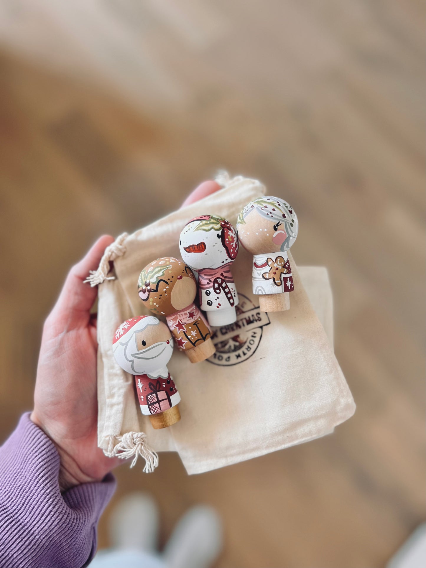 Christmas - Peg Dolls - Kokeshi