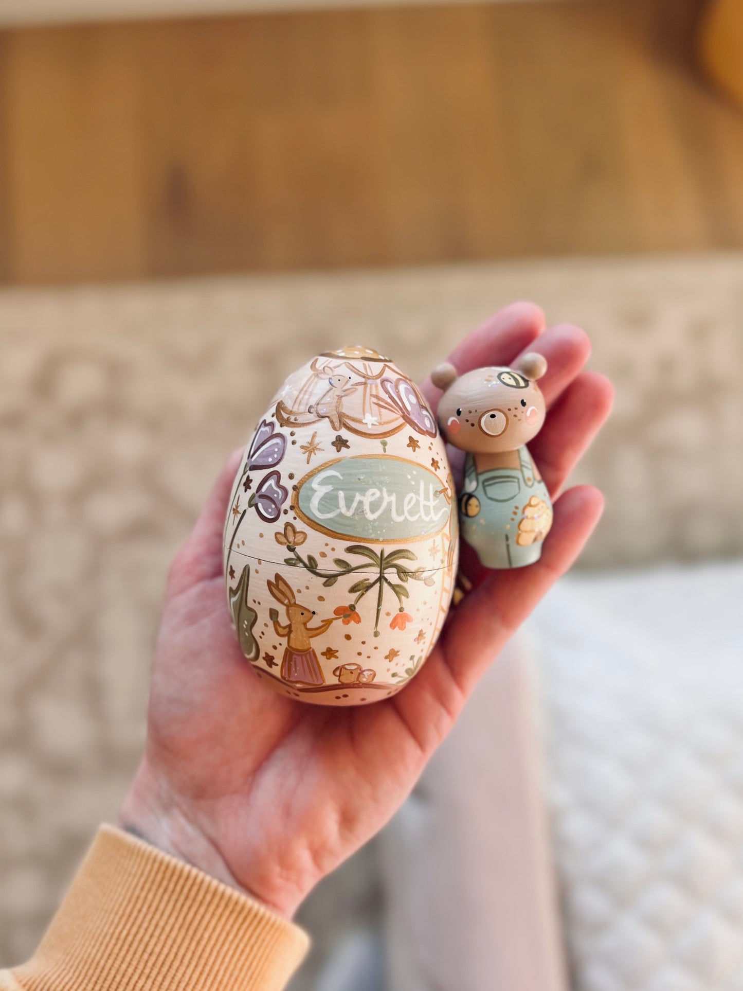 Wooden Fillable Easter Egg - custom