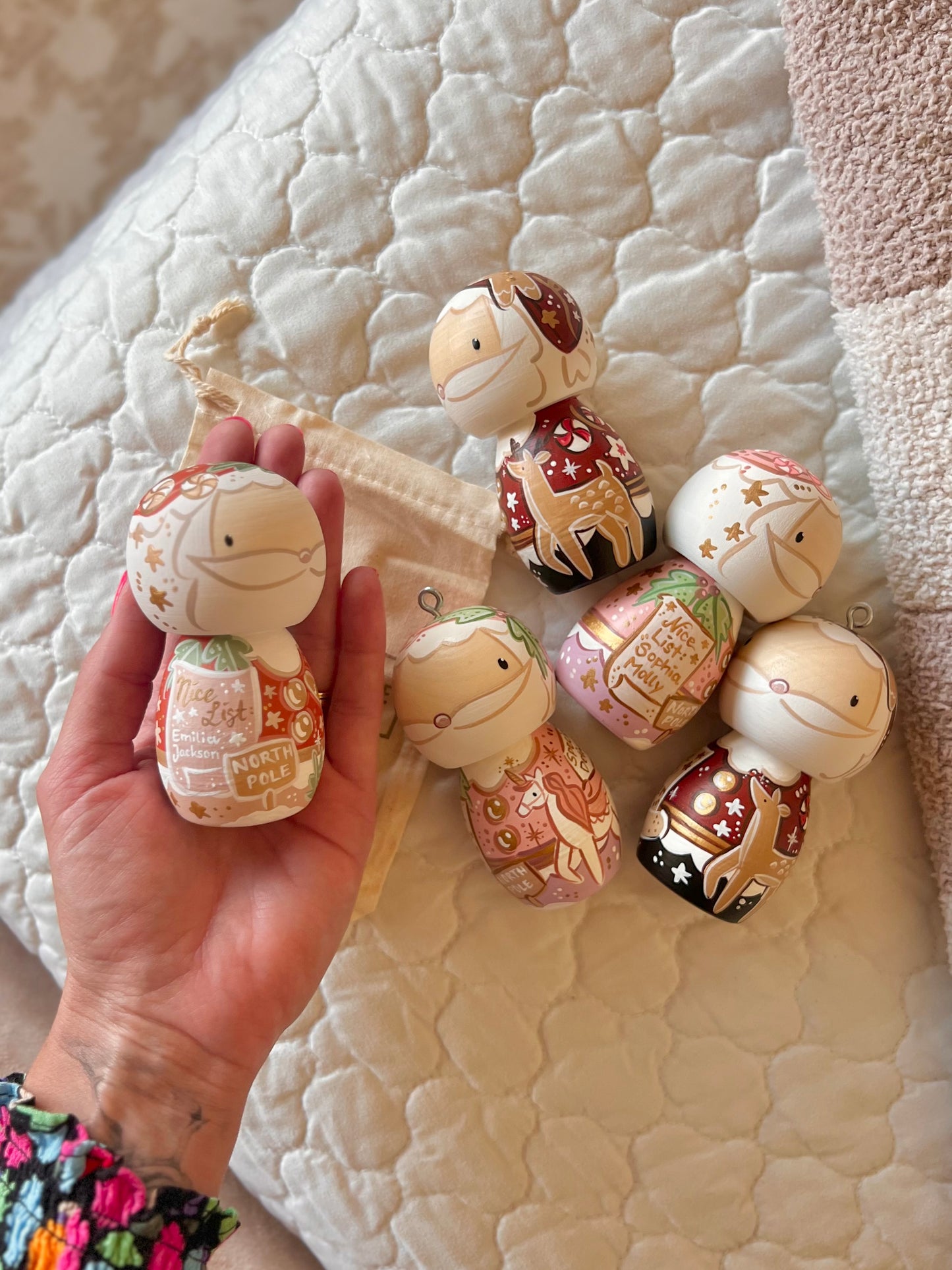 Christmas - Santa Peg Doll - custom with kids names