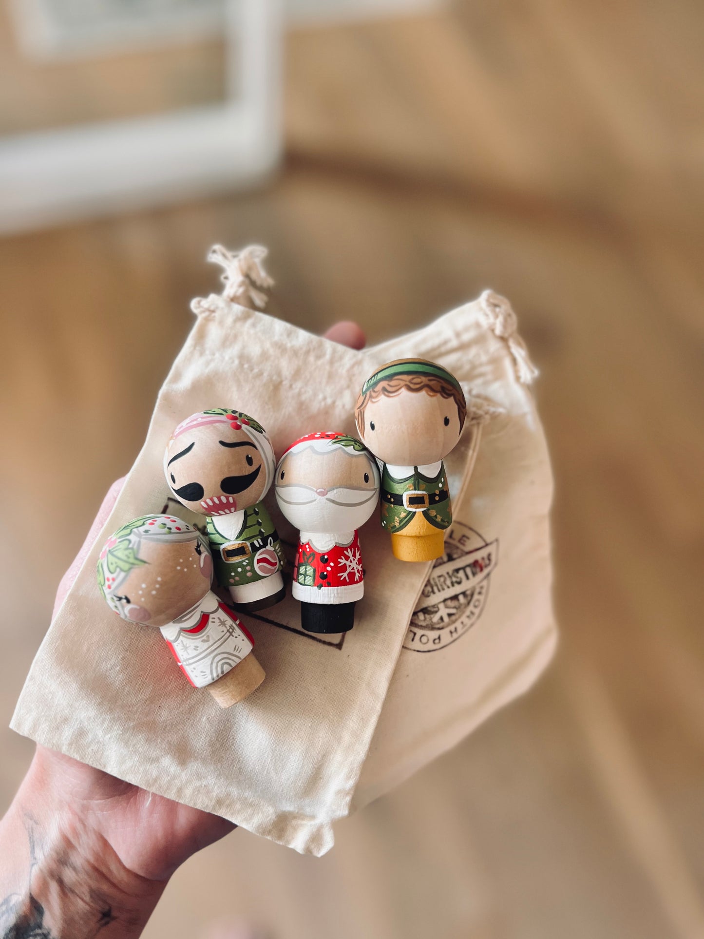 Christmas - Peg Dolls - Kokeshi