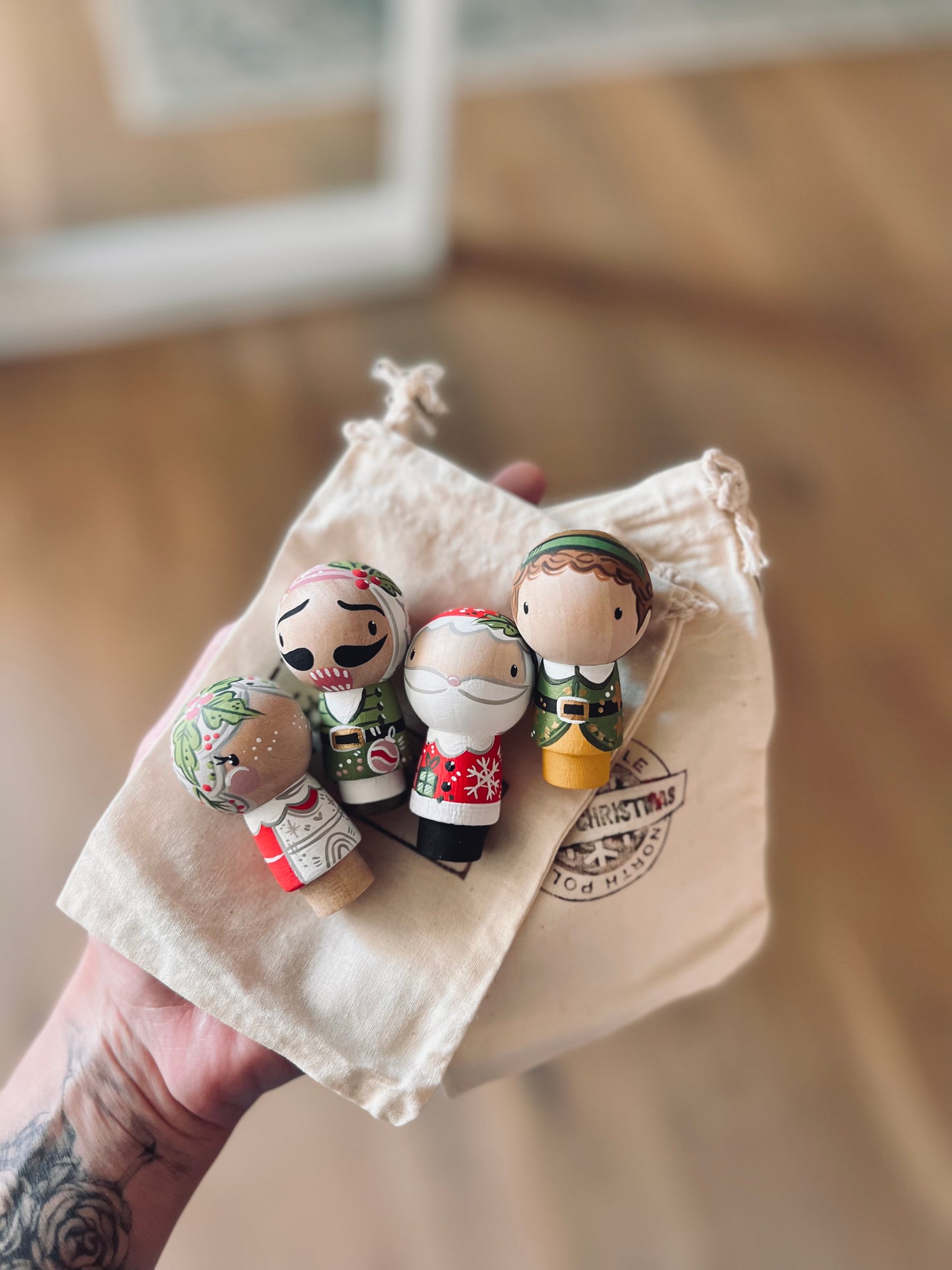 Christmas - Peg Dolls - Kokeshi