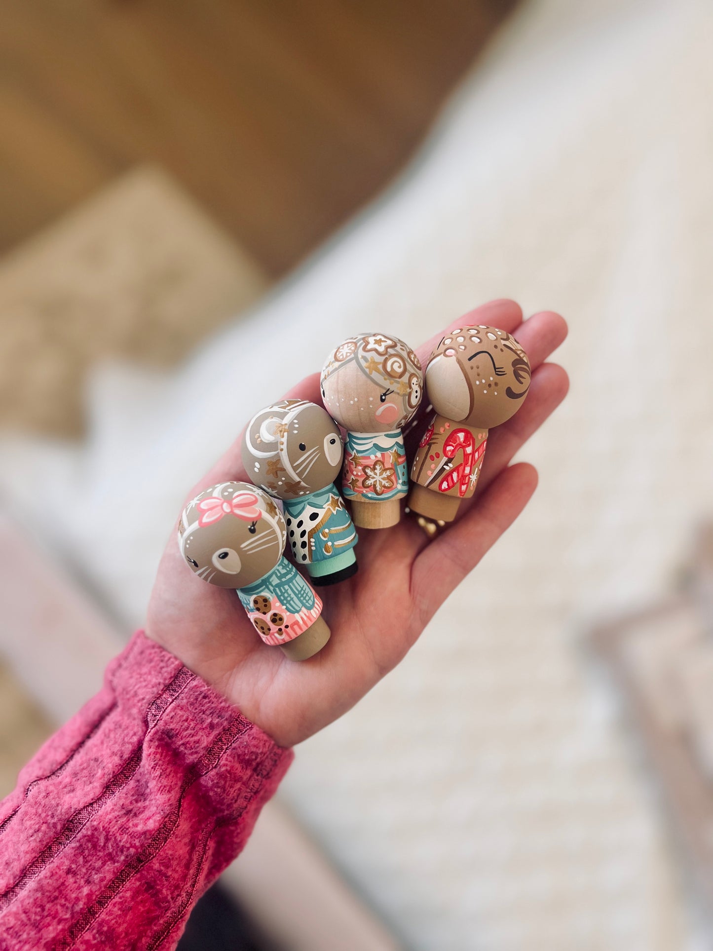 Christmas - Peg Dolls - Kokeshi