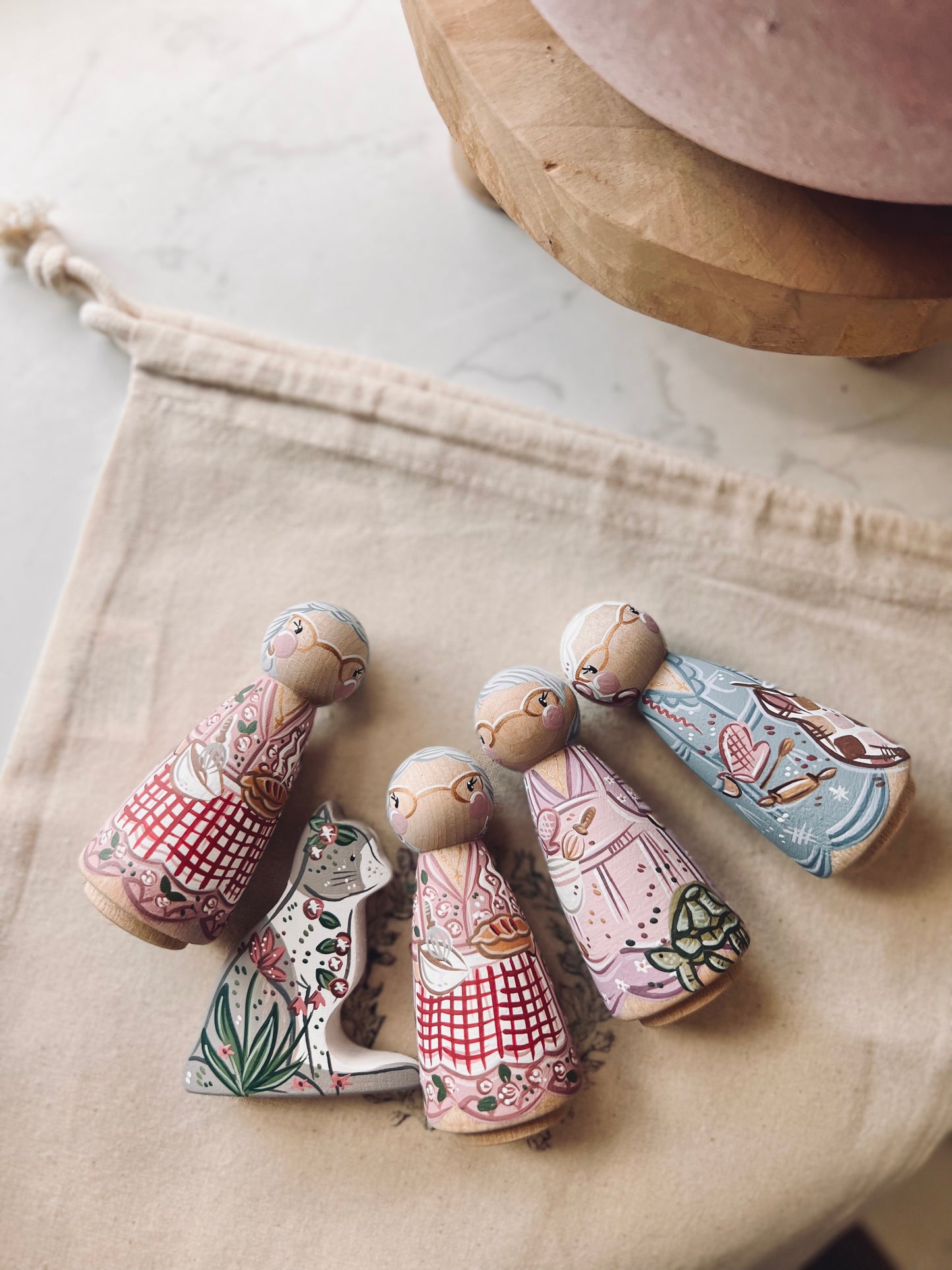 Peg Dolls - Family Portrait - separately