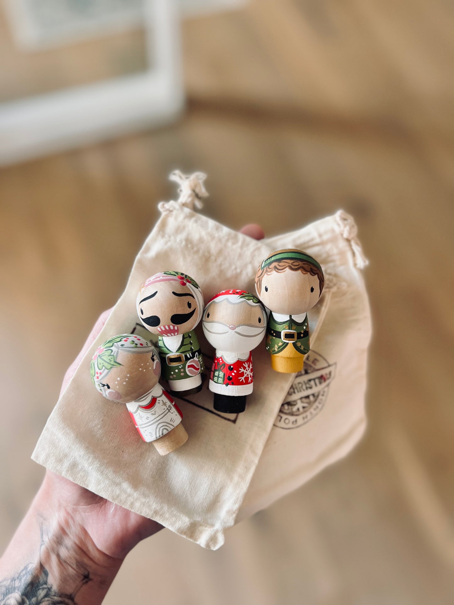 Christmas - Peg Dolls - Kokeshi