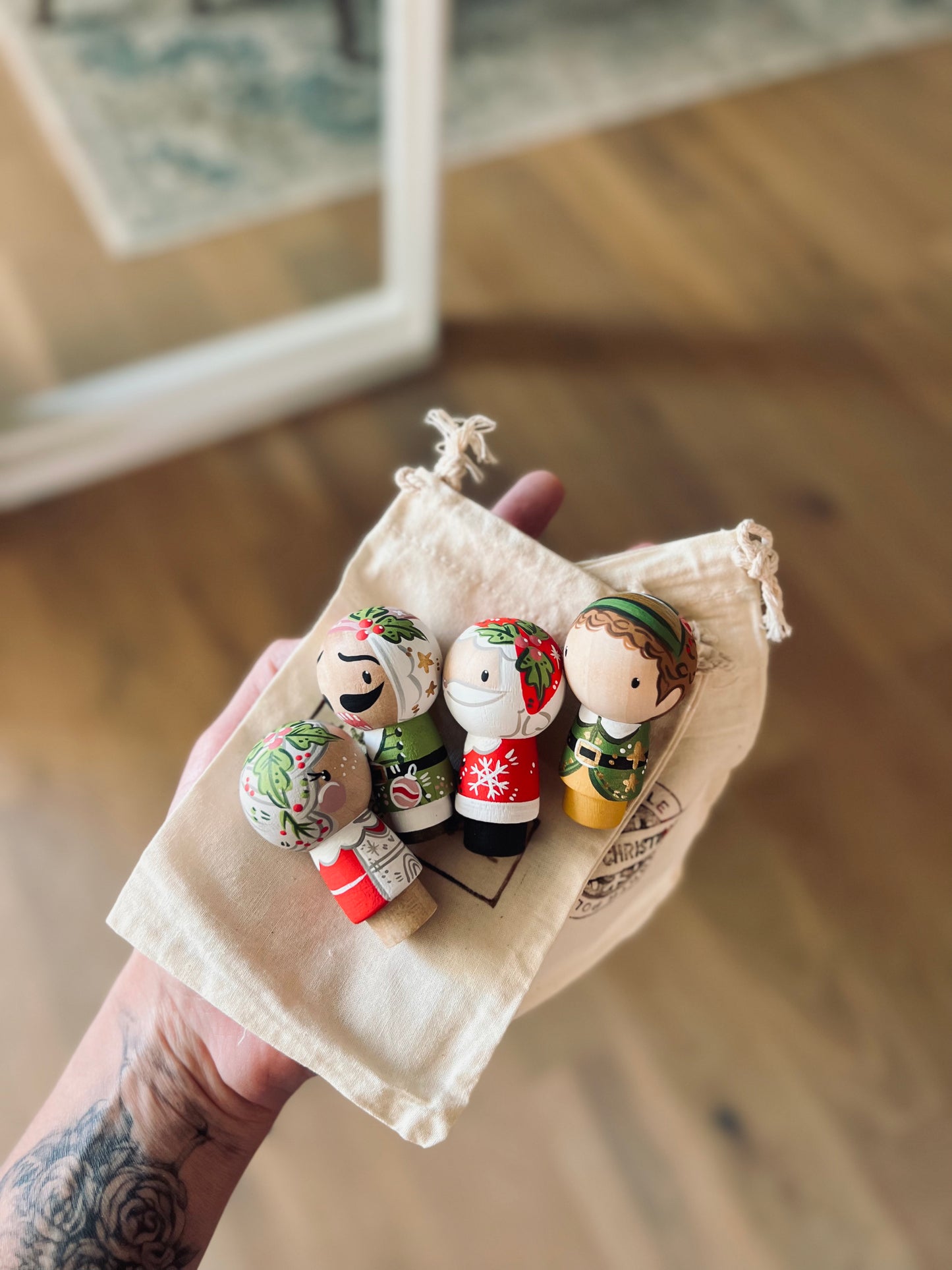 Christmas - Peg Dolls - Kokeshi