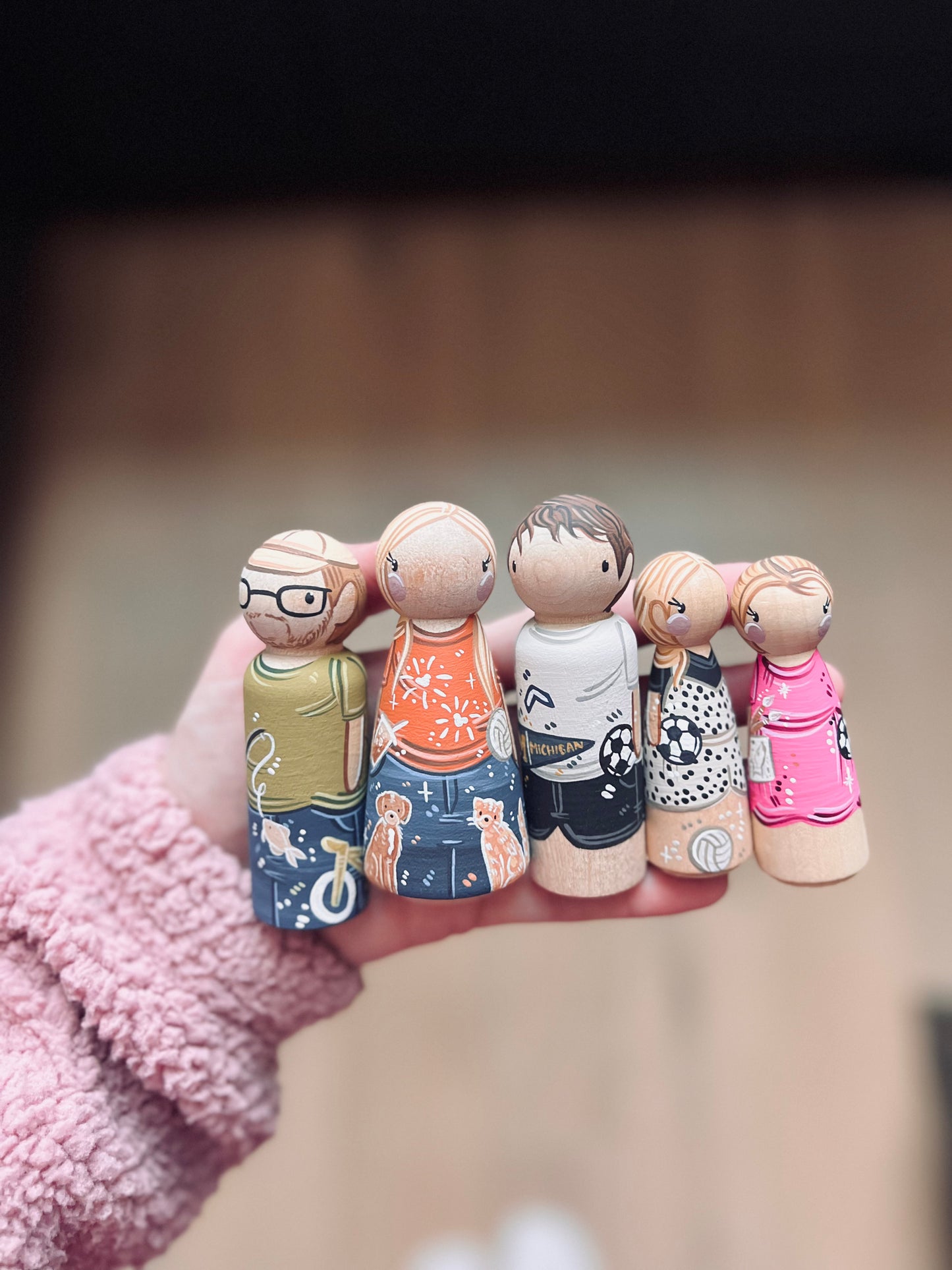 Peg Dolls - Family Portrait - separately