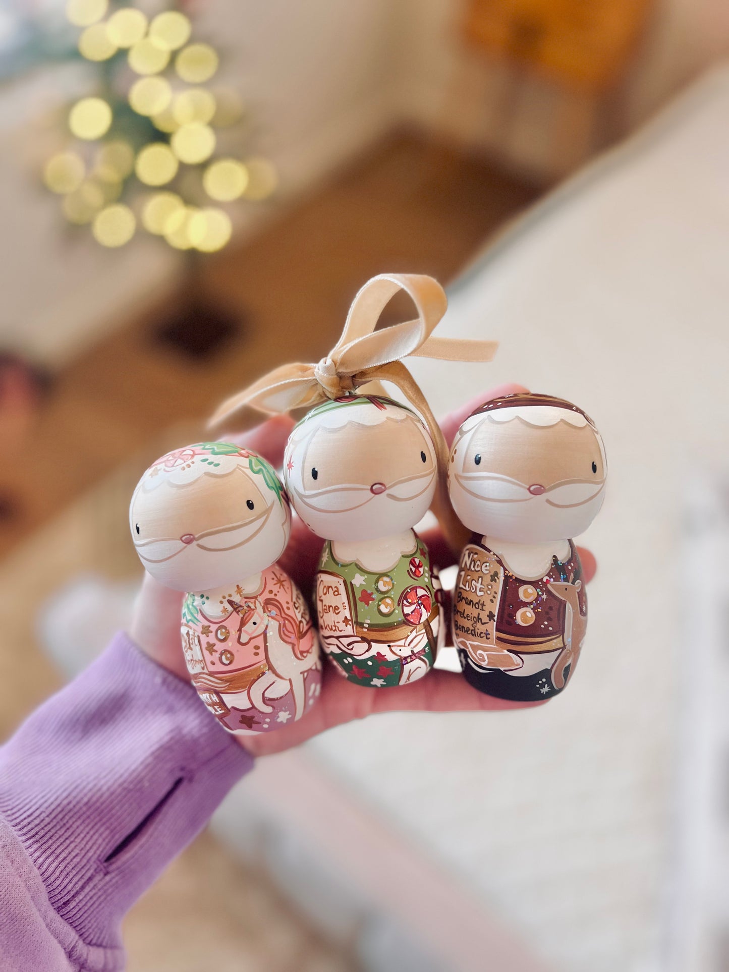 Christmas - Santa Peg Doll - custom with kids names